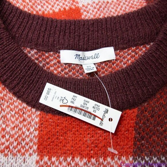 NEW Madewell Fenimore Pullover Sweater in Plaid, XS - Picture 9 of 15